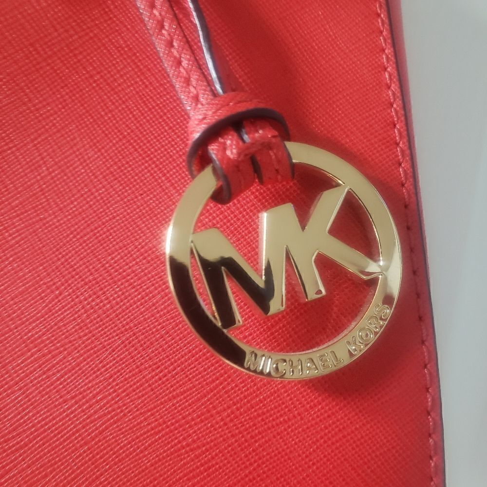 Michael Kors‎ Sutton Mandarin Orange Small Leather Handbag Purse Bag - Picture 3 of 12